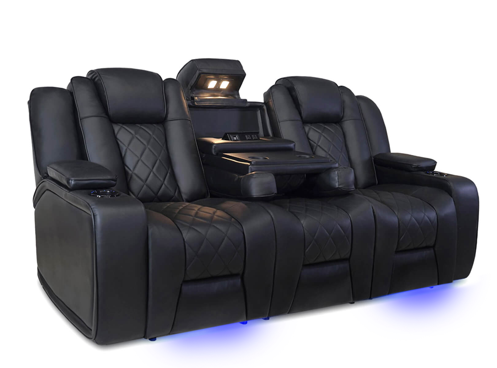 black leather electric recliner sofa